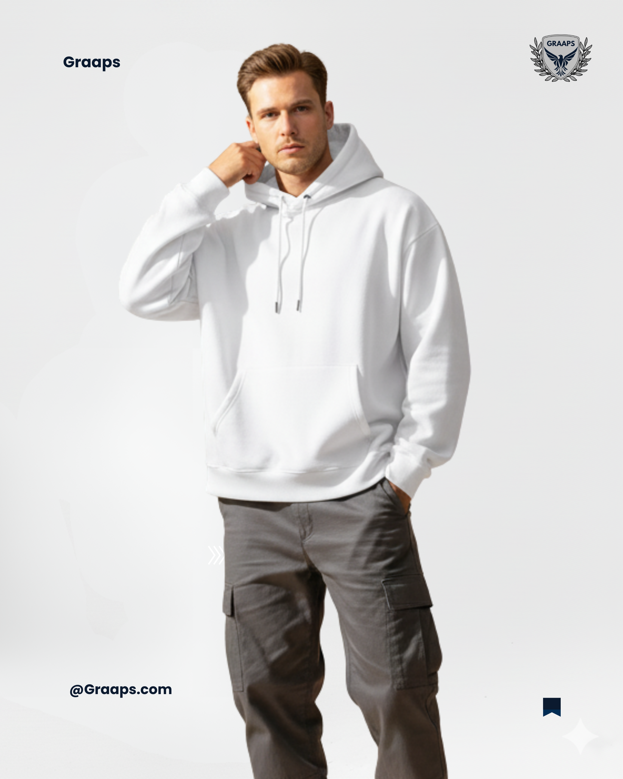 White Premium Loose Fit Hoodie – Minimal Streetwear Essential