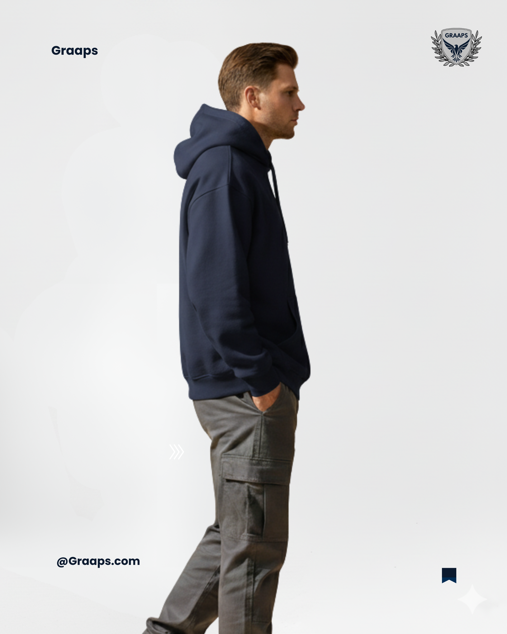 Navy Premium Loose Fit Hoodie – Minimal Streetwear Essential