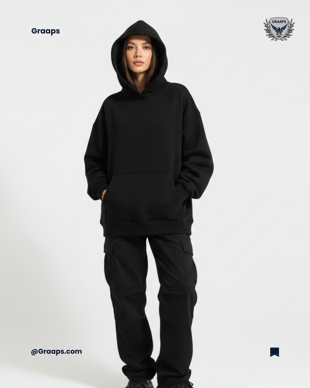Black Premium Loose Fit Hoodie – Minimal Streetwear Essential