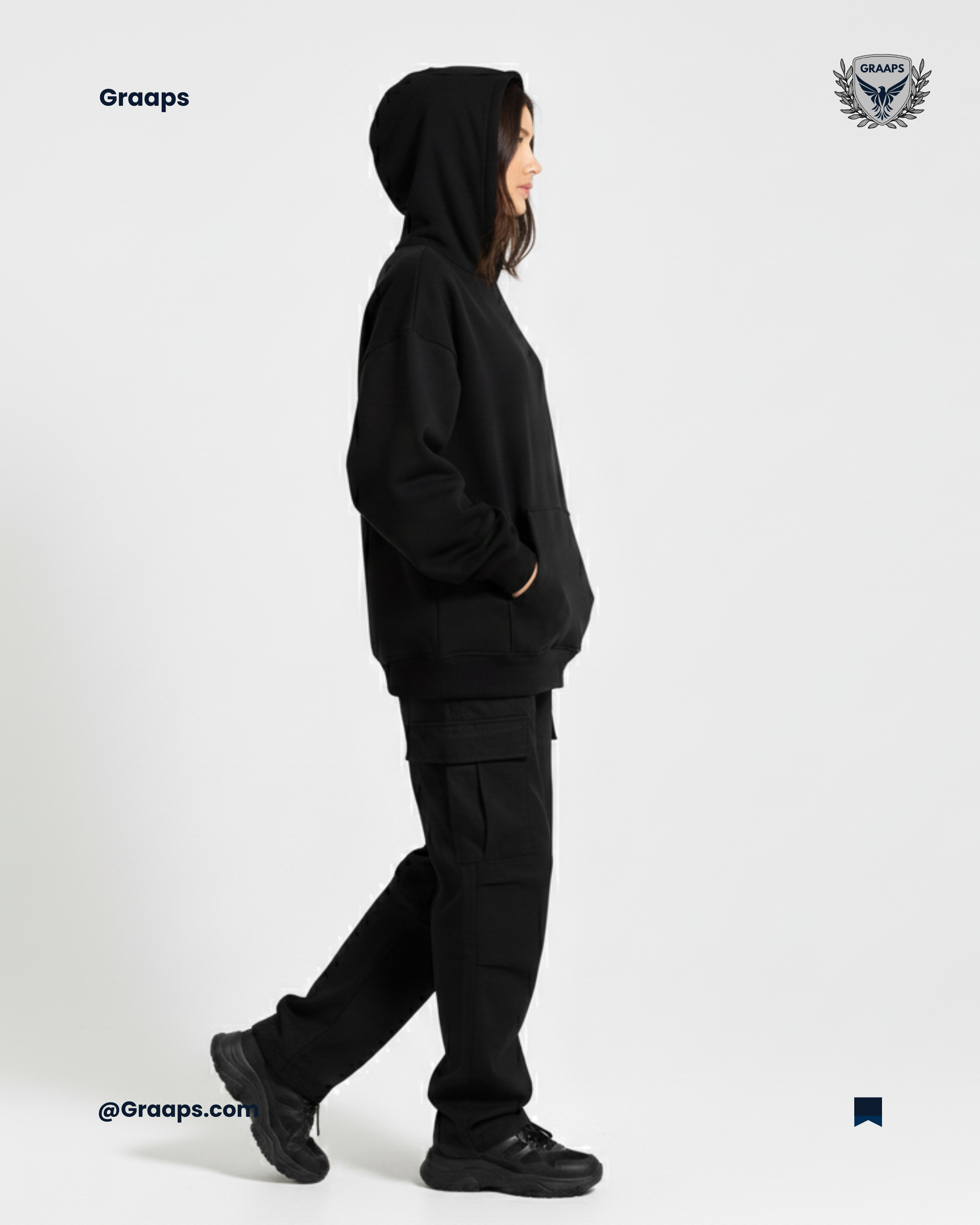 Black Premium Loose Fit Hoodie – Minimal Streetwear Essential