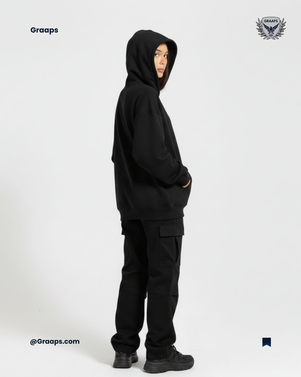 Black Premium Loose Fit Hoodie – Minimal Streetwear Essential