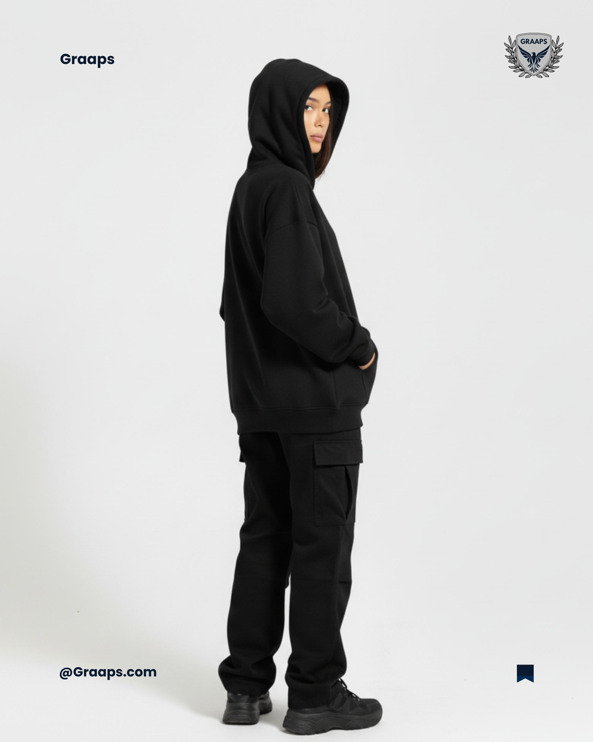 Black Premium Loose Fit Hoodie – Minimal Streetwear Essential