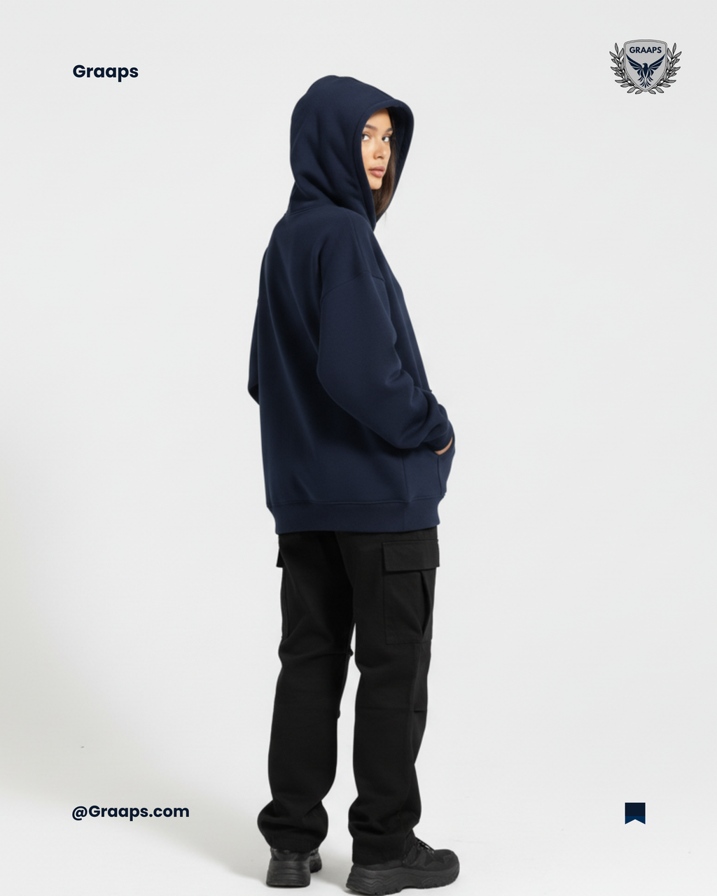 Navy Premium Loose Fit Hoodie – Minimal Streetwear Essential
