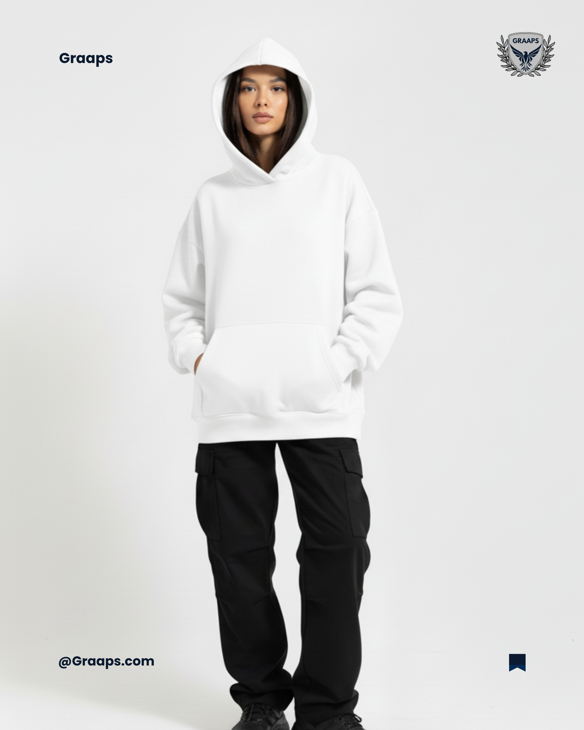 White Premium Loose Fit Hoodie – Minimal Streetwear Essential