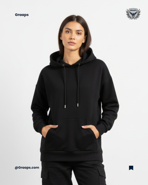 Black Premium Regular Fit Hoodie – Timeless Streetwear Comfort