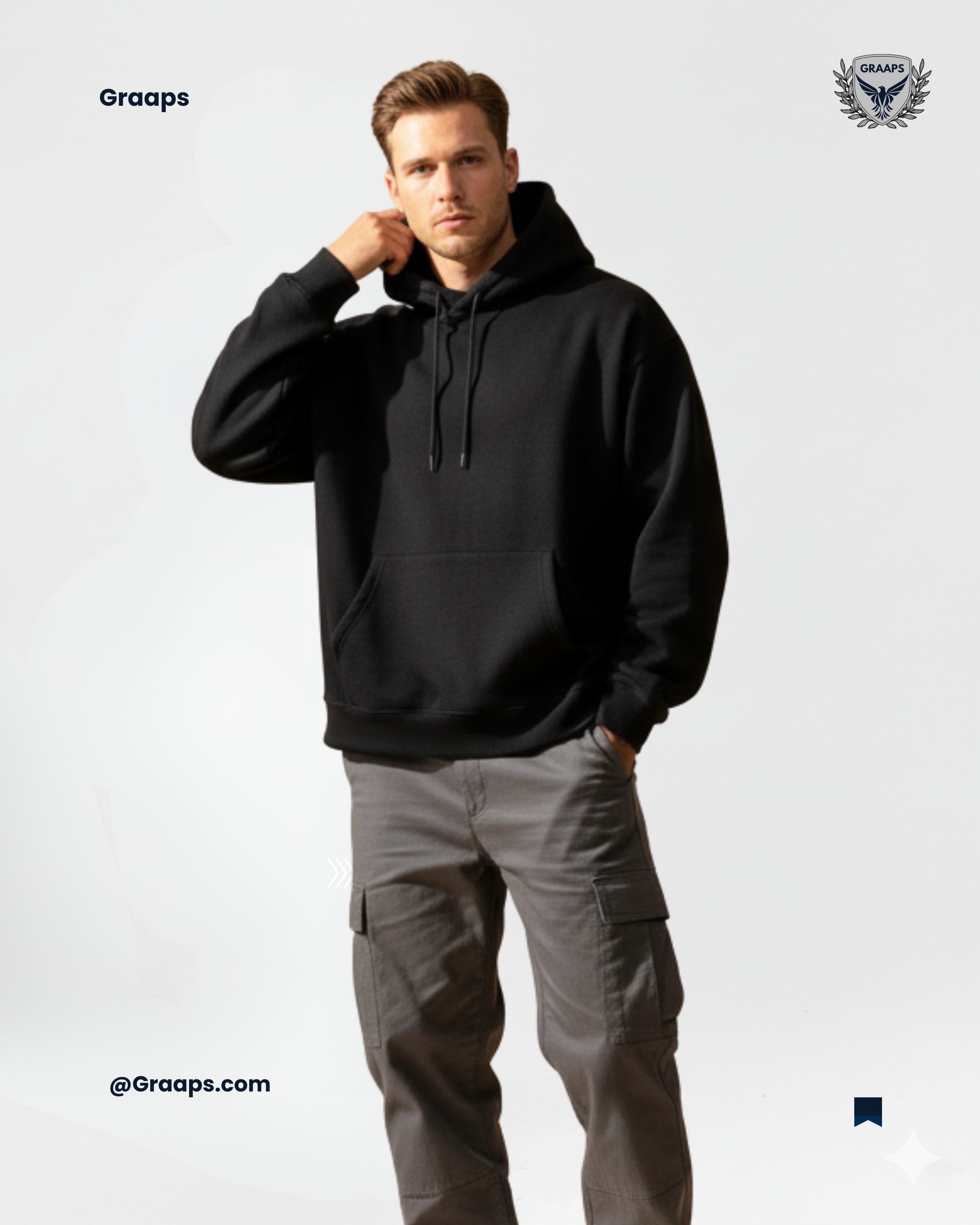 Black Premium Loose Fit Hoodie – Minimal Streetwear Essential