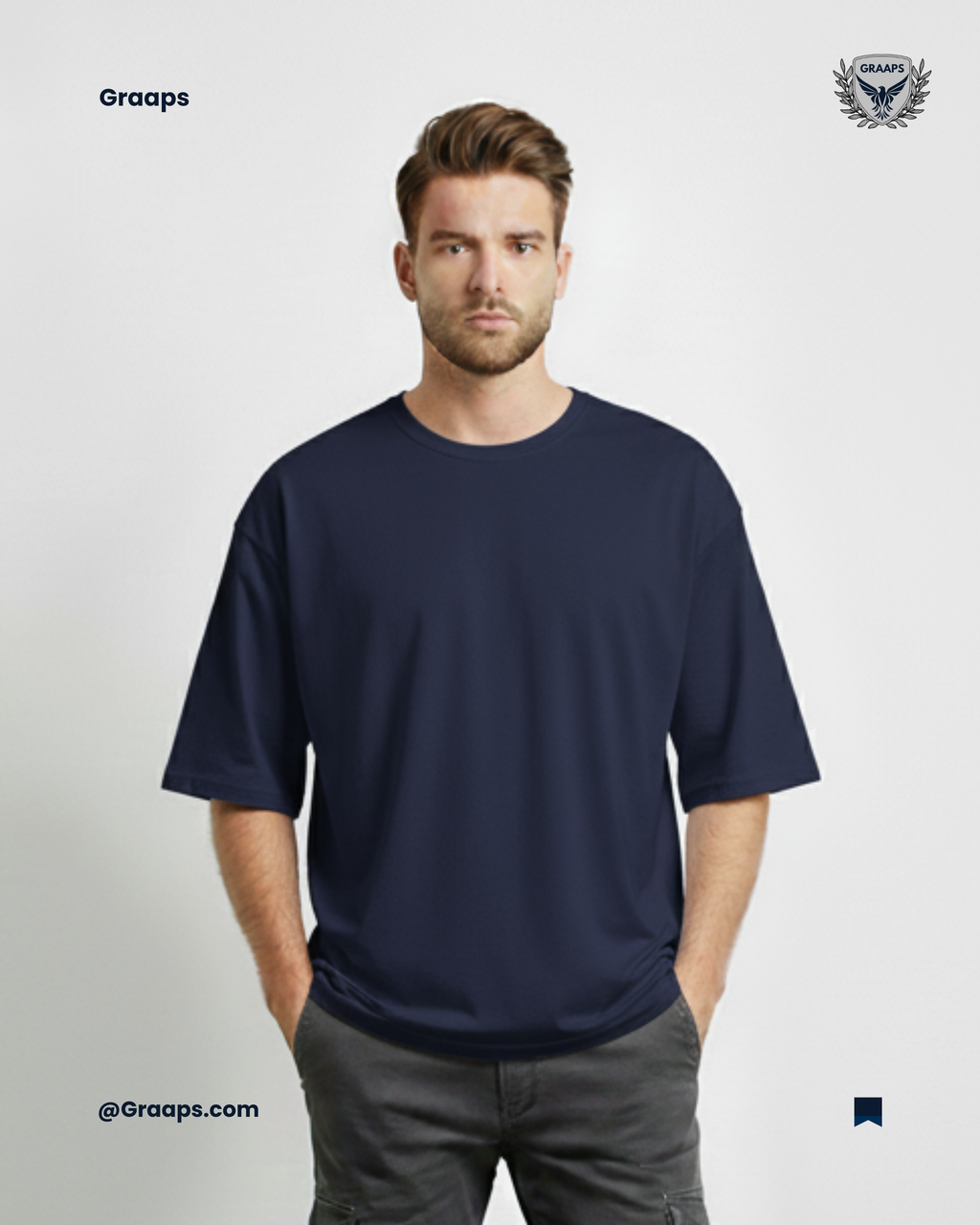 Navy Premium Oversized T-Shirt – Unisex Streetwear Essential