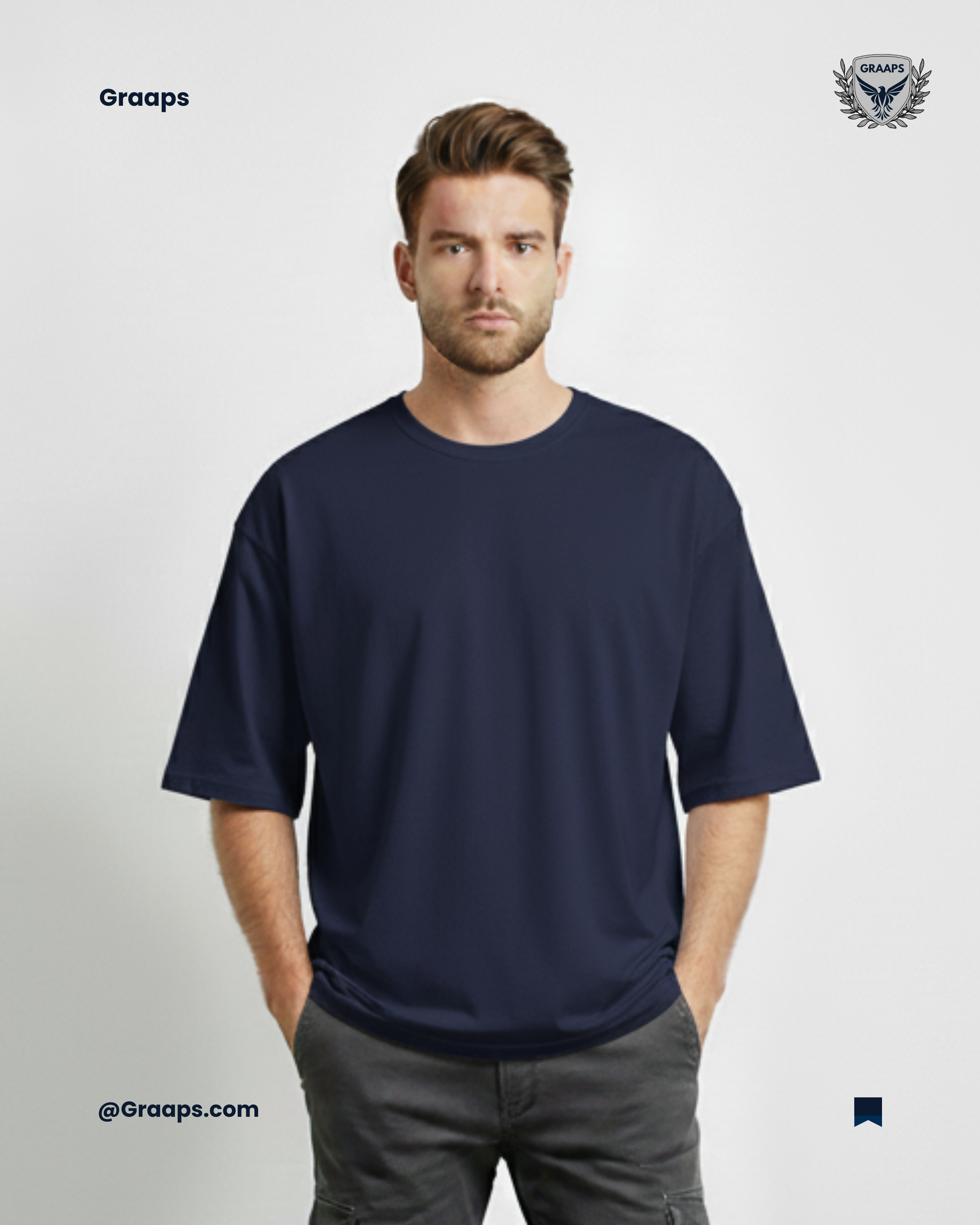 Navy Premium Oversized T-Shirt – Unisex Streetwear Essential