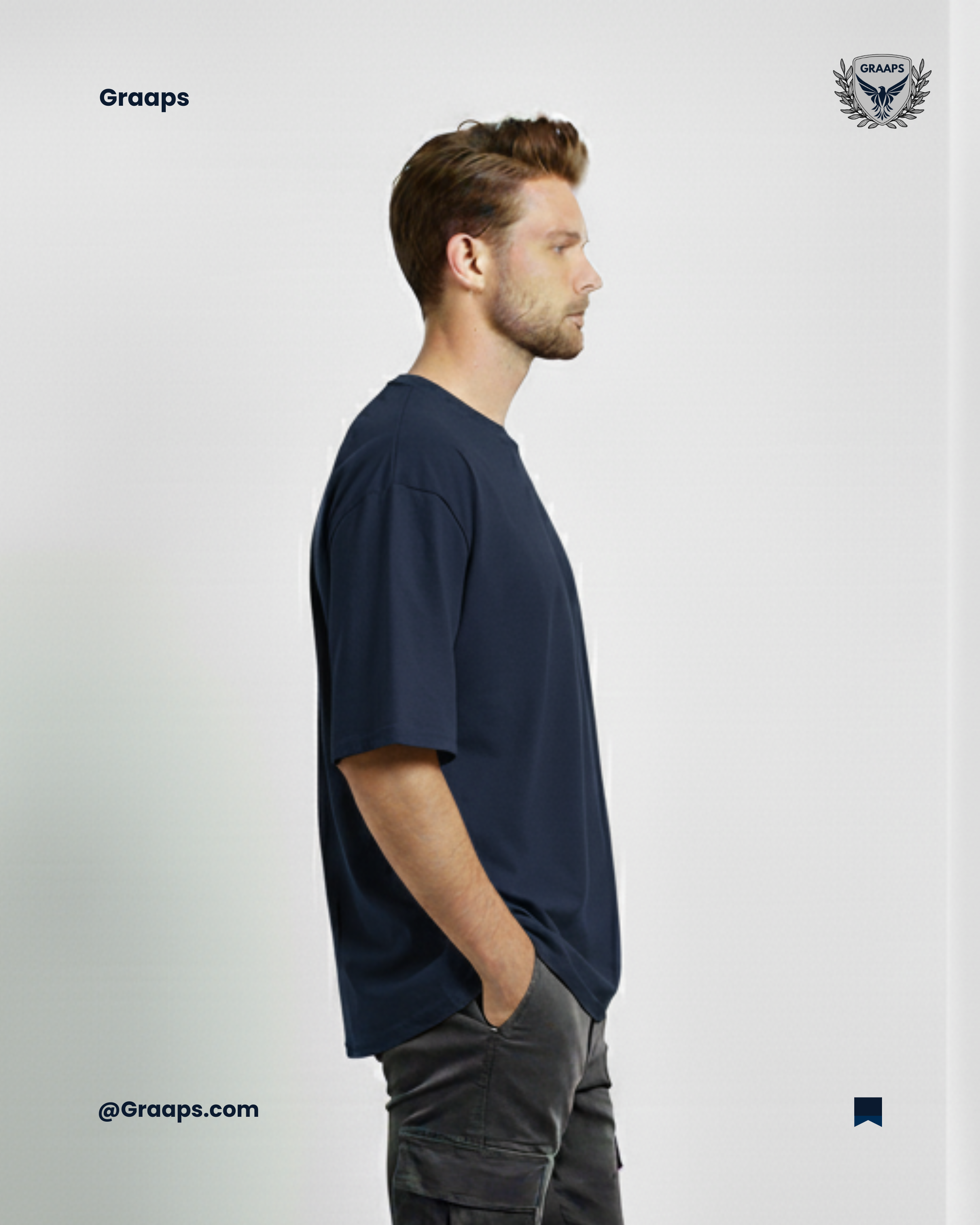 Navy Premium Oversized T-Shirt – Unisex Streetwear Essential