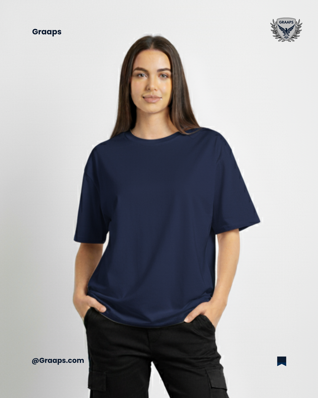 Navy Premium Oversized T-Shirt – Unisex Streetwear Essential