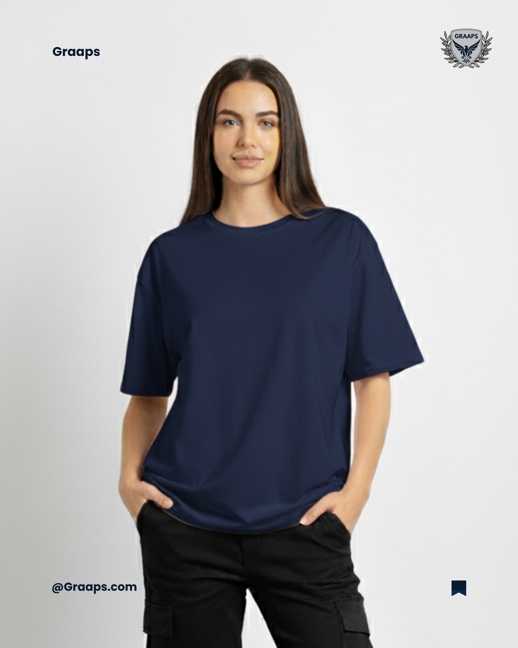 Navy Premium Oversized T-Shirt – Unisex Streetwear Essential