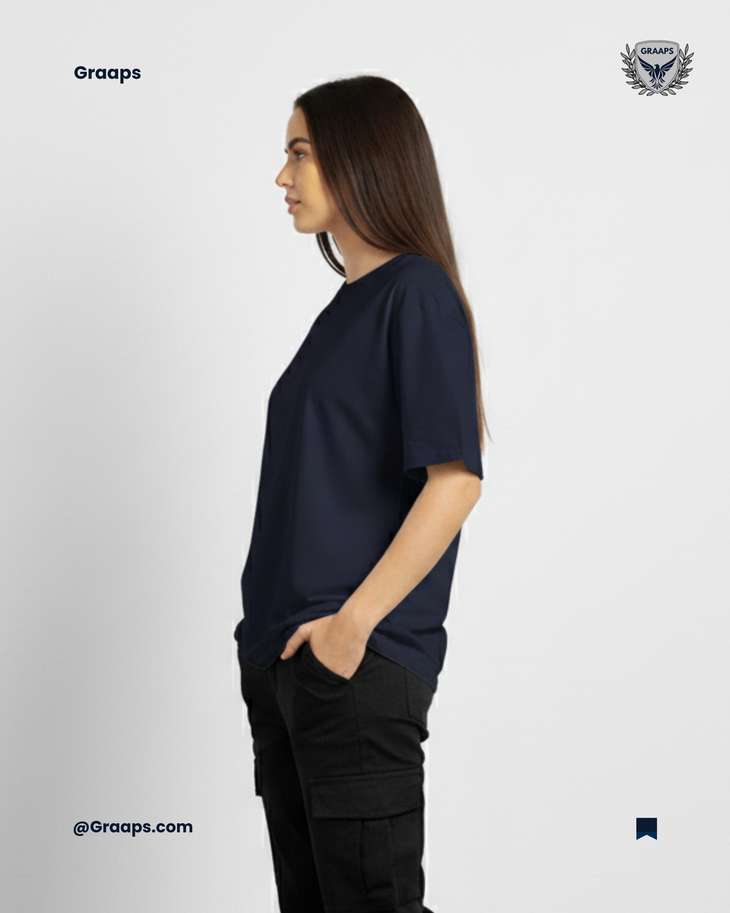 Navy Premium Oversized T-Shirt – Unisex Streetwear Essential