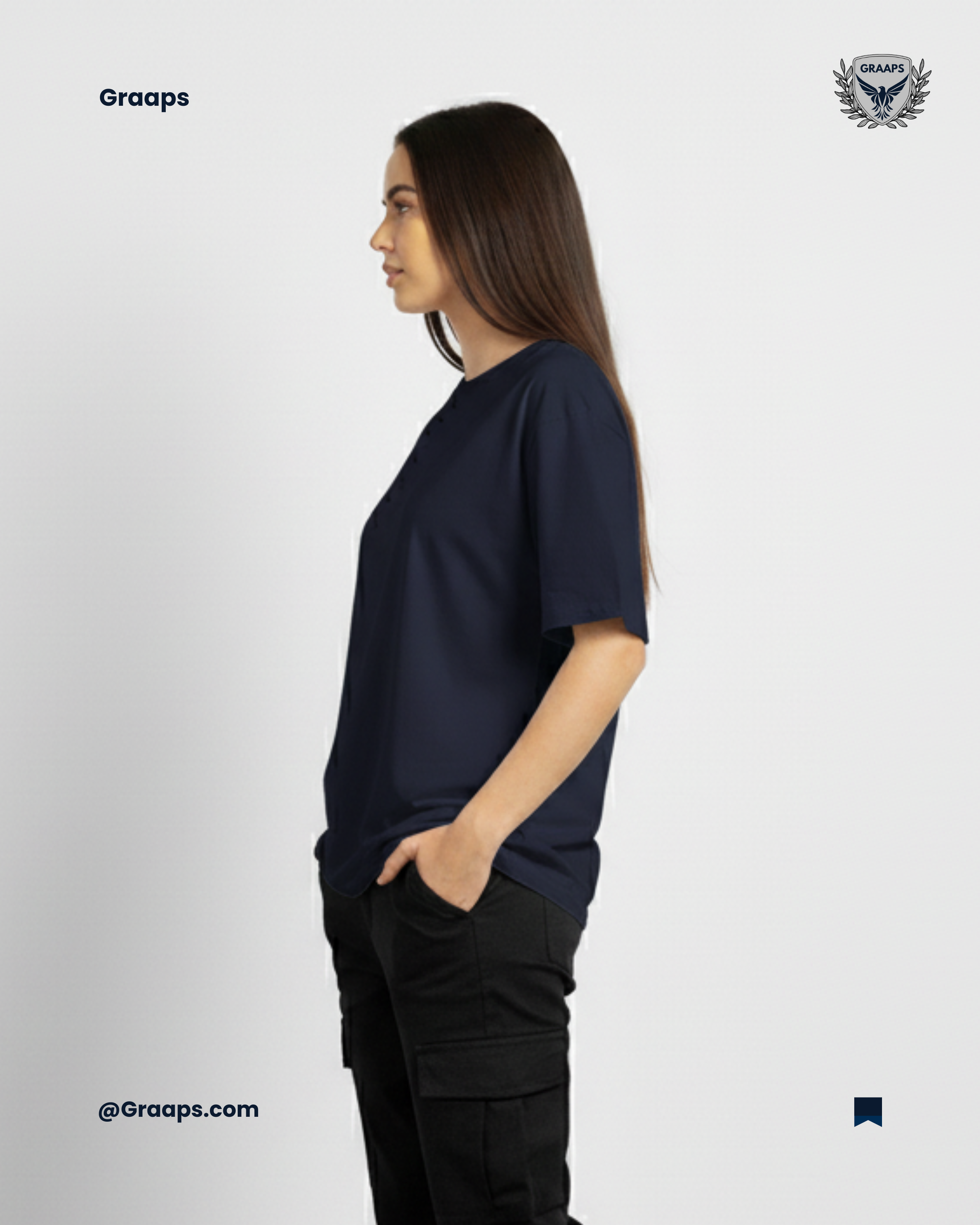 Navy Premium Oversized T-Shirt – Unisex Streetwear Essential