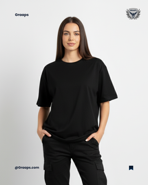 Black Premium Oversized T-Shirt – Unisex Streetwear Essential
